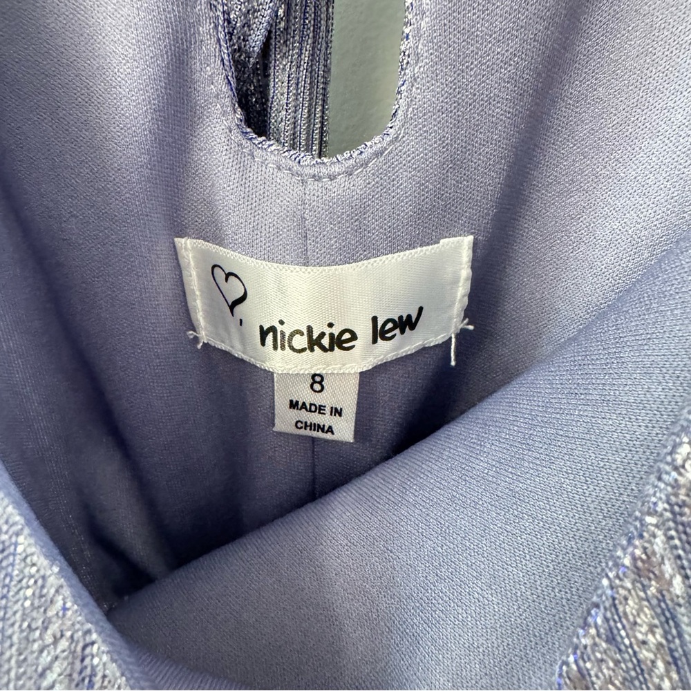 Girls 8 Nicky Lew dress and scrunchie from Nordstroms - Purple Metallic fabric - Picture 6 of 6